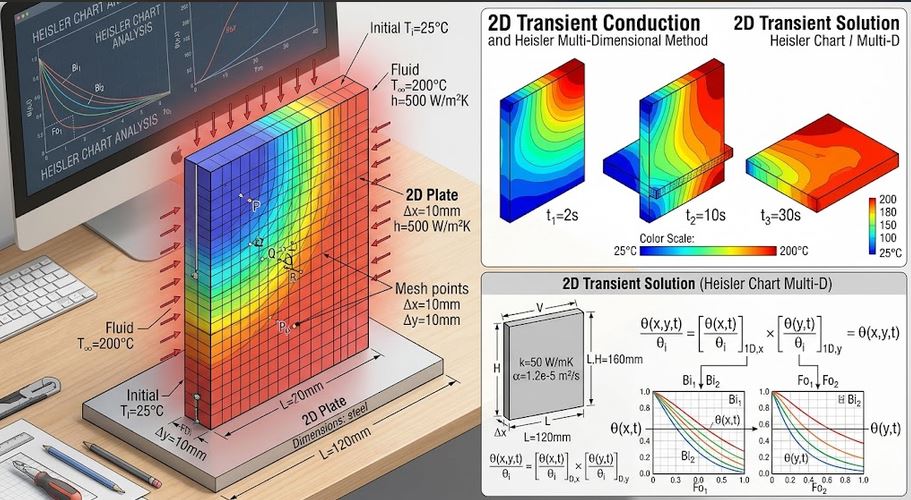 2D Transient Conduction & Heisler Multi-D
