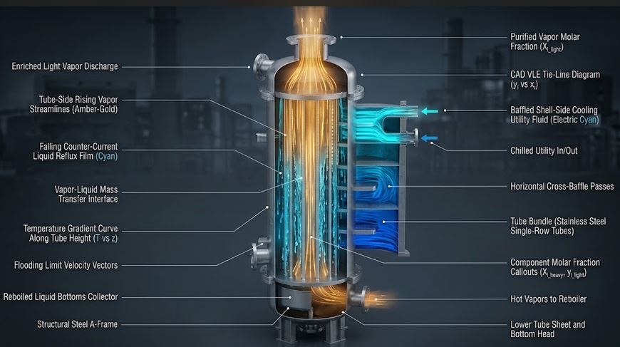 Reflux Partial Condenser Sizer (Dephlegmator)